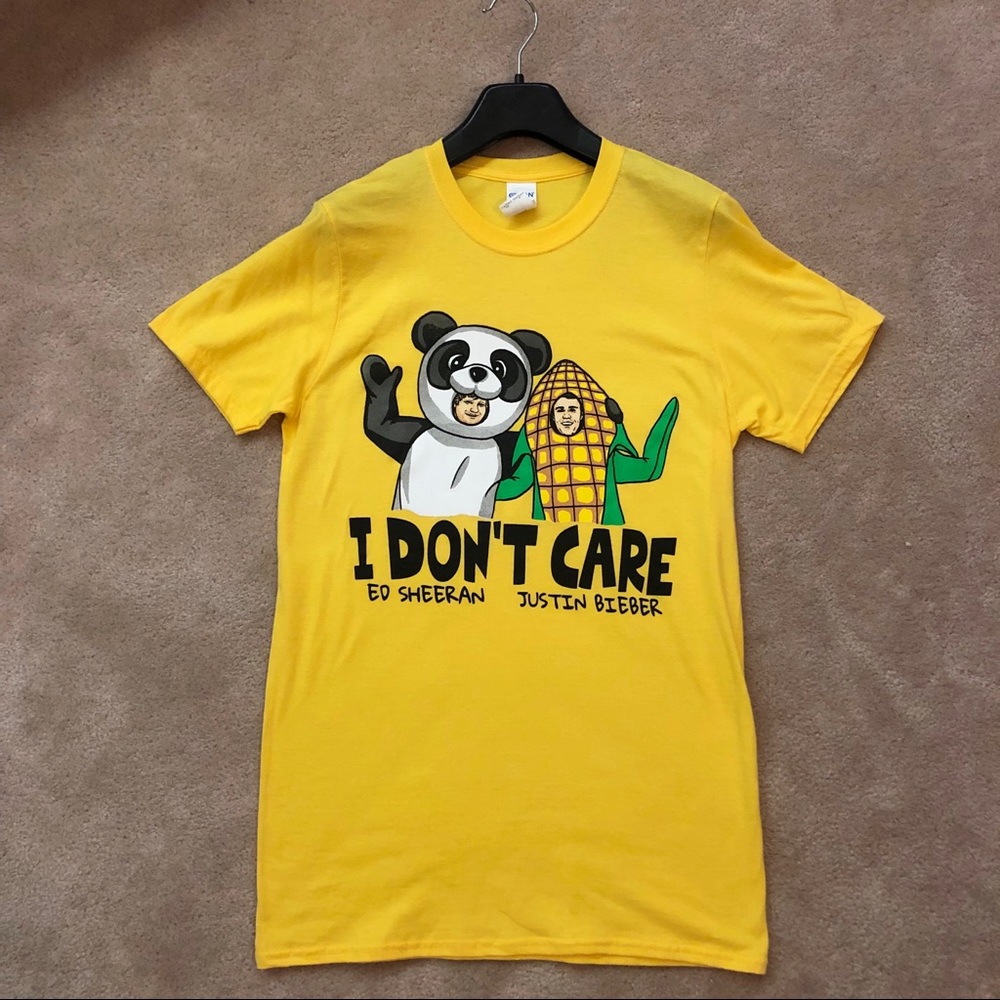 Ed Sheeran Justin Bieber I Don’t Care Yellow Tee